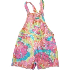 Children's Place Girls Tye Dye Twill Overalls.